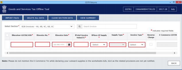Image 4 Procedure to File GSTR 1 using Returns Offline Tool