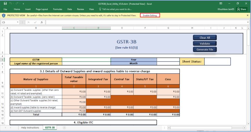 Image 6 GSTR 3B Offline Utility