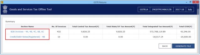 Image 8 Modifying GSTR 1A Return