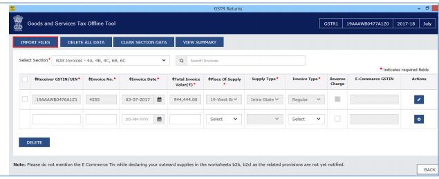 Image 8 Procedure to File GSTR 1 using Returns Offline Tool