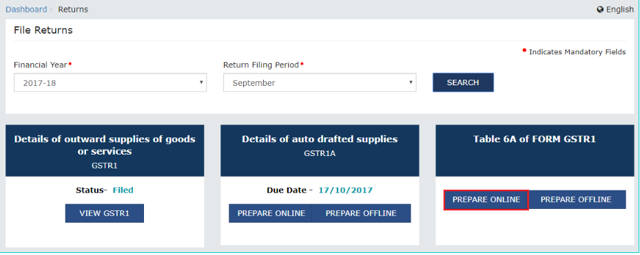 Exports-GST-Refund-Select-File-Return-Details