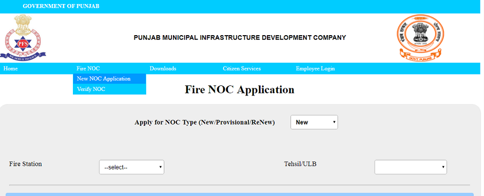 Punjab Fire Noc - New application