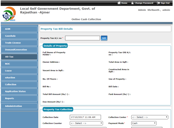 Rajasthan Property Tax - Property Tax Bill
