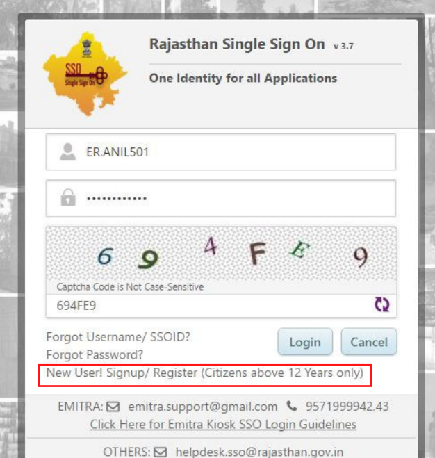Single Sign-on Tab