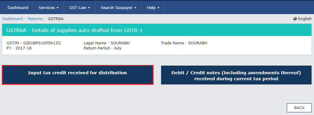 Step 1-GSTR-6A