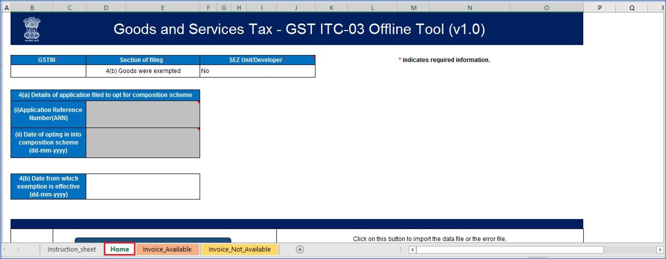 Step 1- Offline Filing of Form GST ITC-03