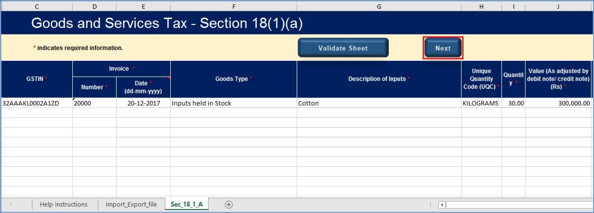 Step 10- Form GST ITC-01 Offline Tool