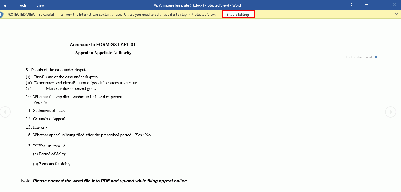 Step 14- Appeal against Demand Order