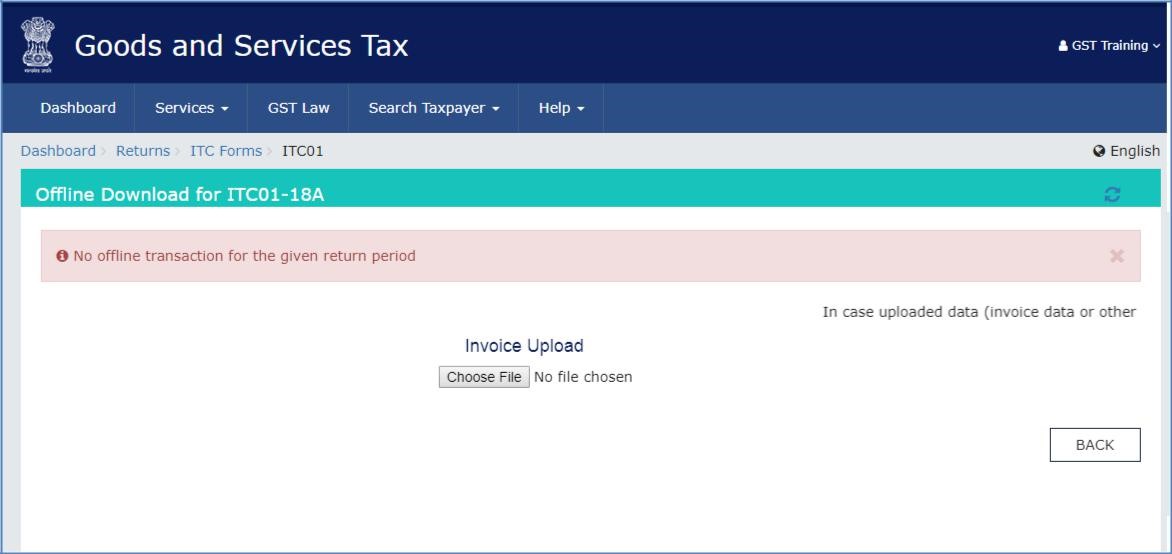 Step 19- Form GST ITC-01 Offline Tool