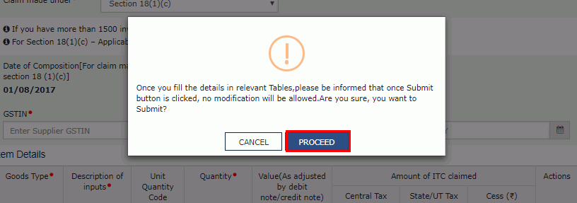 Step 19-GST Form ITC-01
