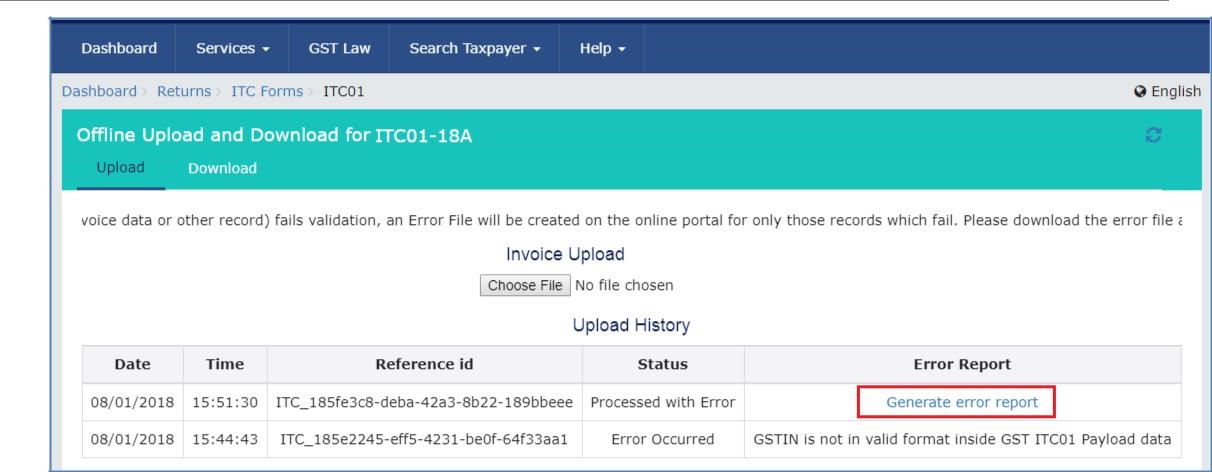 Step 2- Form GST ITC-01 Offline Tool