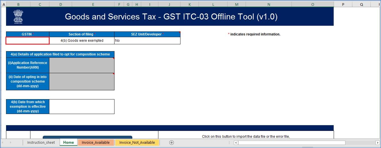 Step 2- Offline Filing of Form GST ITC-03