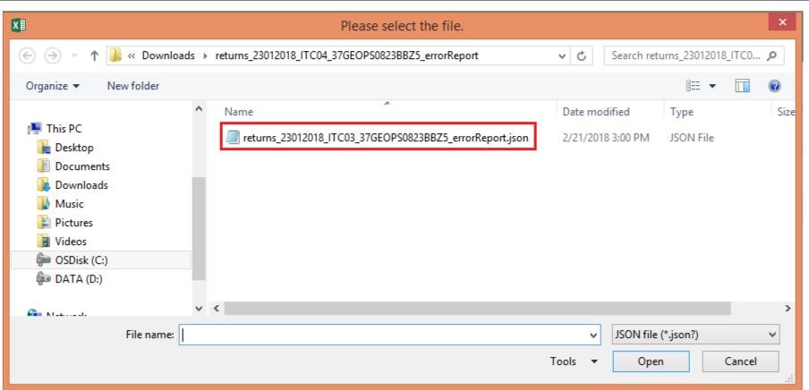 Step 2- Offline Filing of Form GST ITC-03