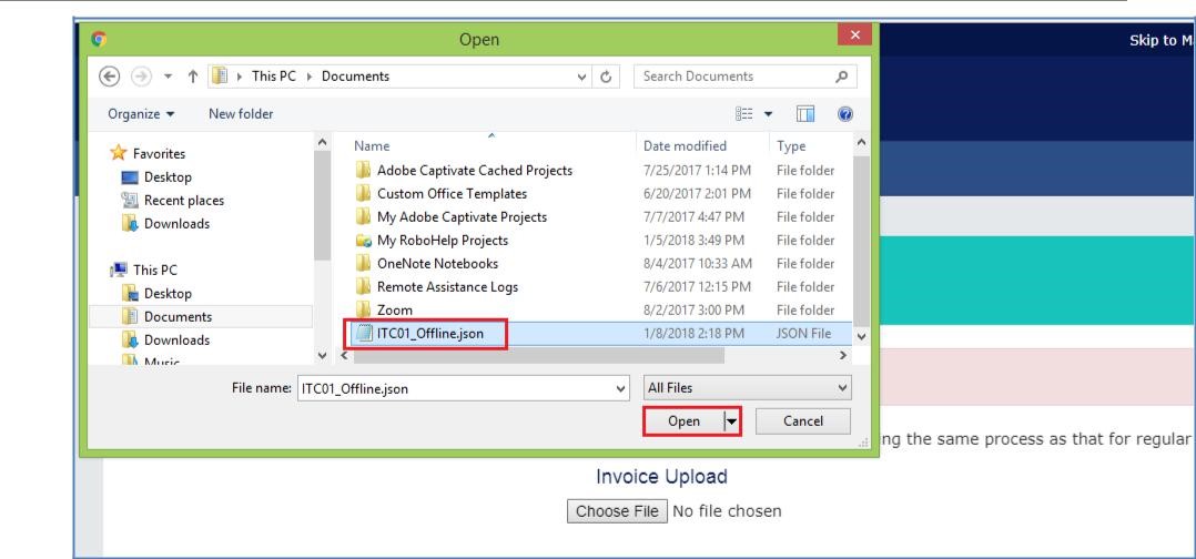 Step 20- Form GST ITC-01 Offline Tool