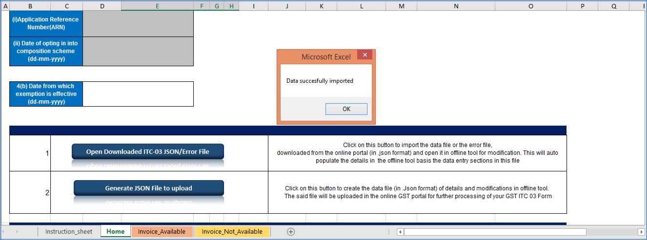 Step 3- Offline Filing of Form GST ITC-03