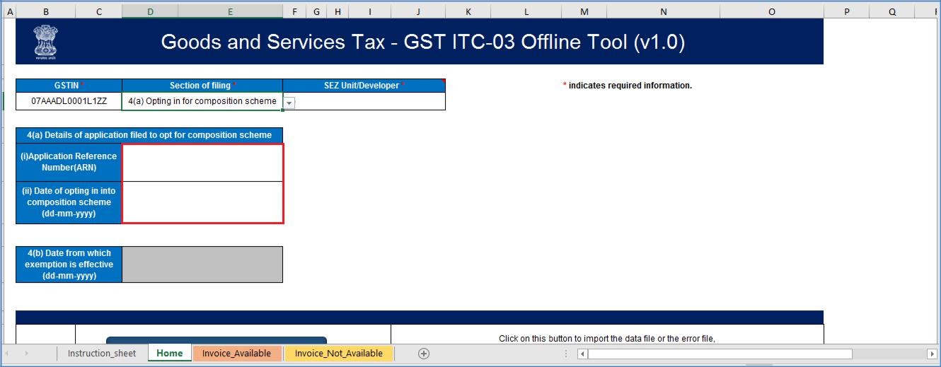 Step 5- Offline Filing of Form GST ITC-03