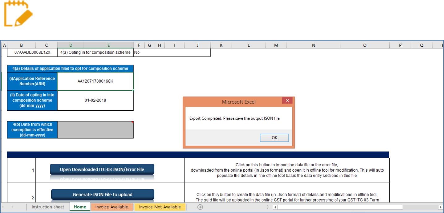 Step 6- Offline Filing of Form GST ITC-03