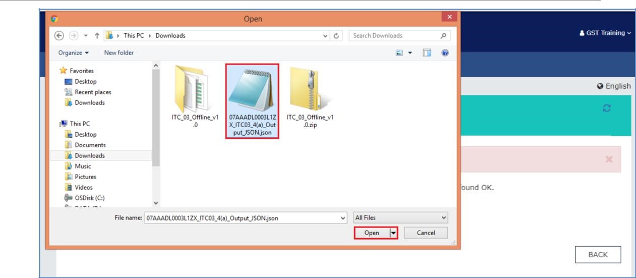 Step 6- Offline Filing of Form GST ITC-03