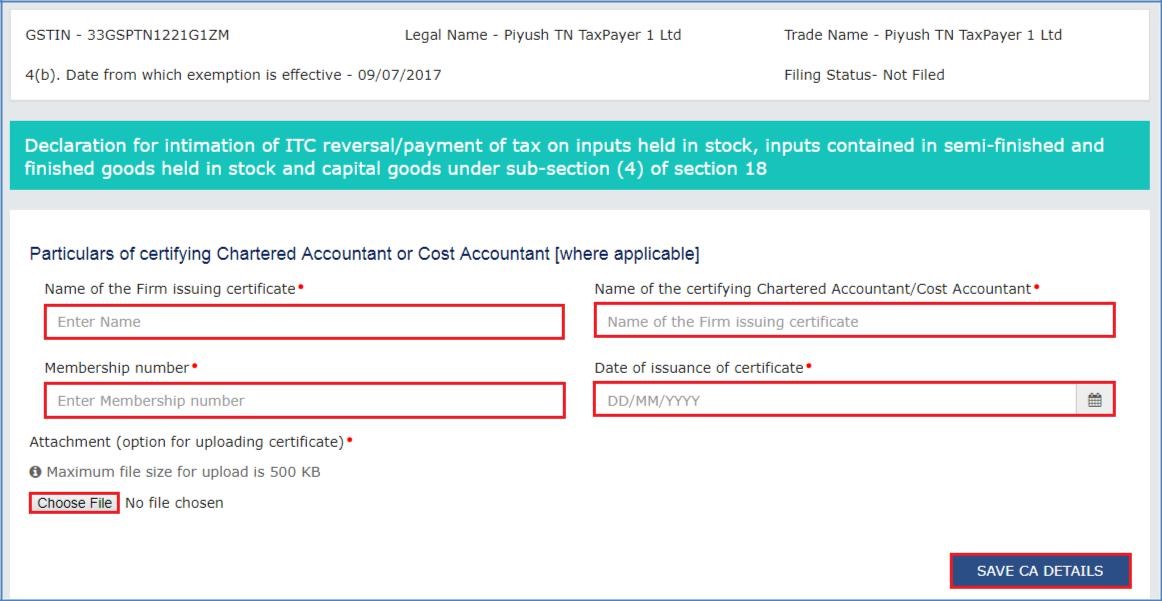 Step 7- Offline Filing of Form GST ITC-03