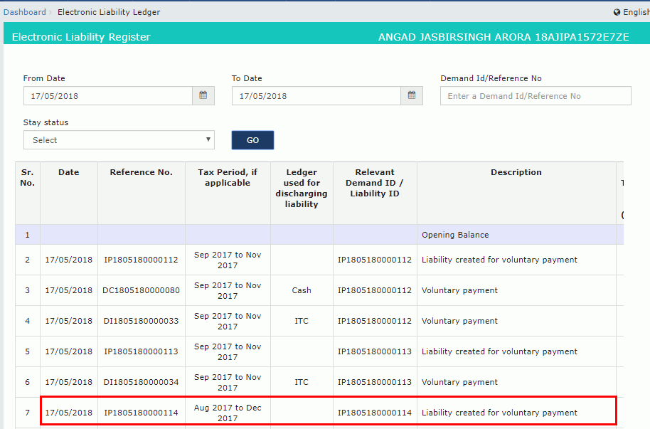 Step 7-Voluntary Payment of GST
