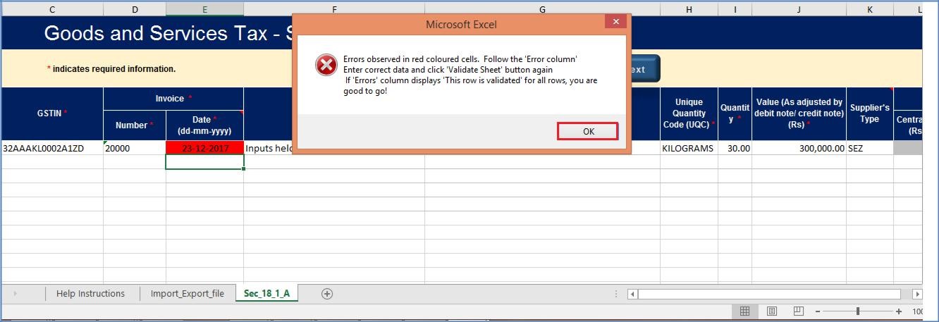 Step 8a- Form GST ITC-01 Offline Tool