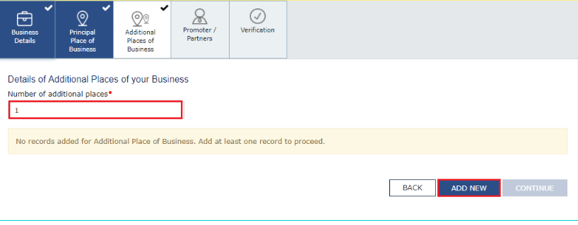 Additional Places of the Business