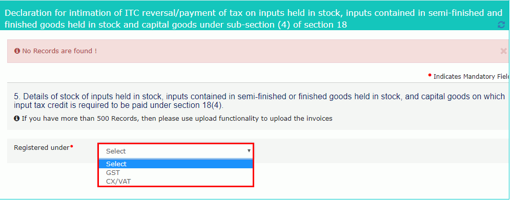 Type of Supplier's Registration
