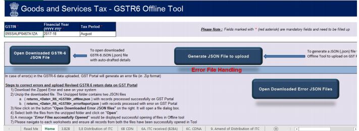 Image 10 GSTR 6 Return Offline Utility