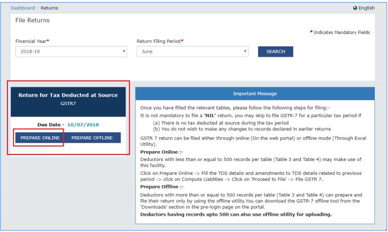Image 38 GSTR 7 Return Filling