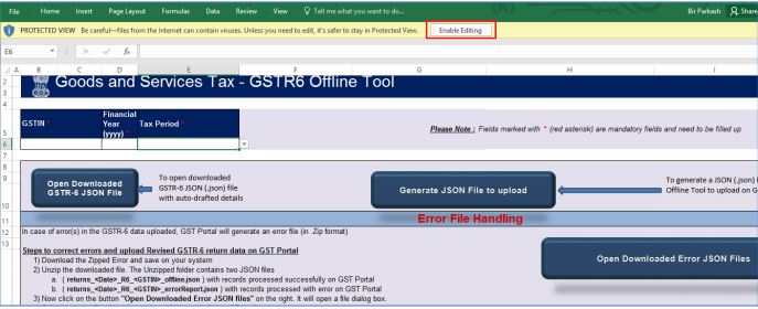 Image 8 GSTR 6 Return Offline Utility