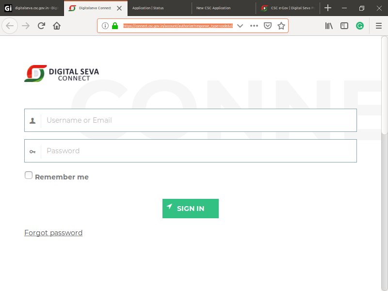 Step 1: Digital Seva Common Services Centers