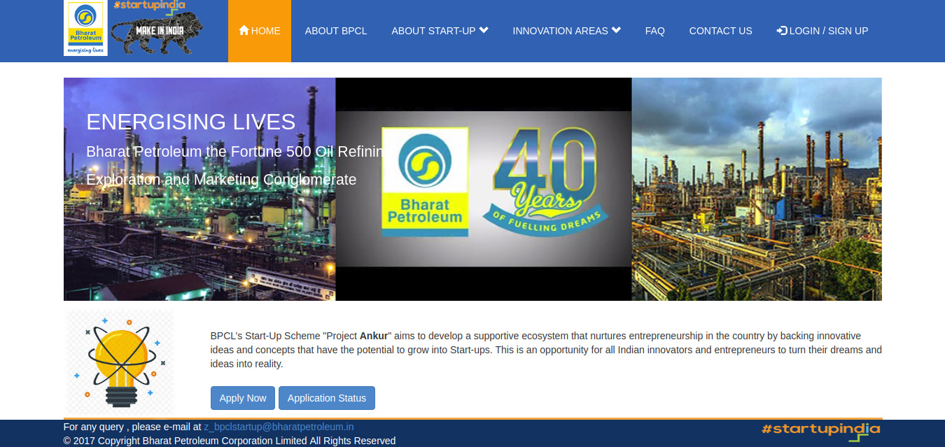 Image 1 BPCL Start-Up Scheme