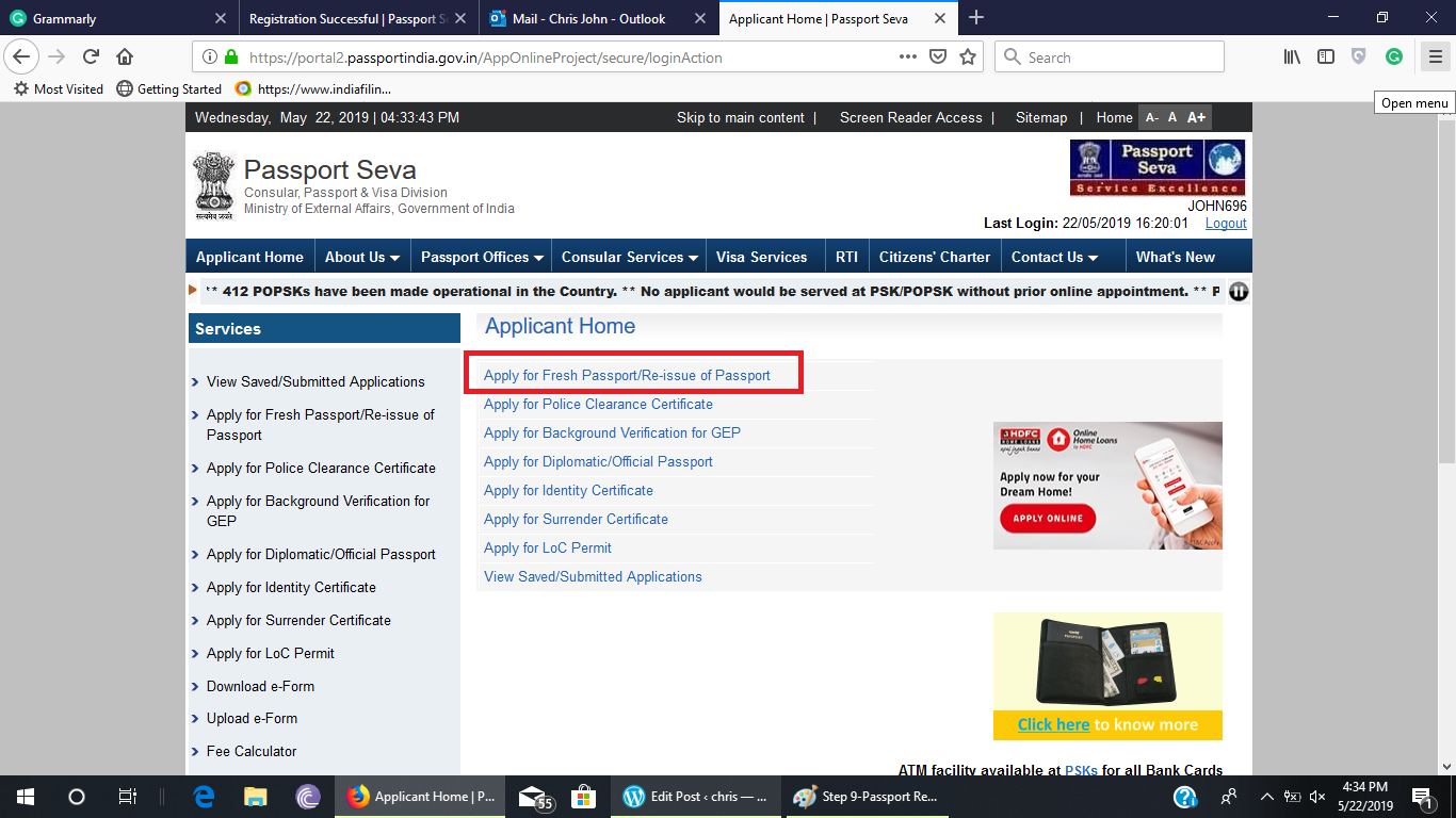 Step 3A-Re-issue of Passports