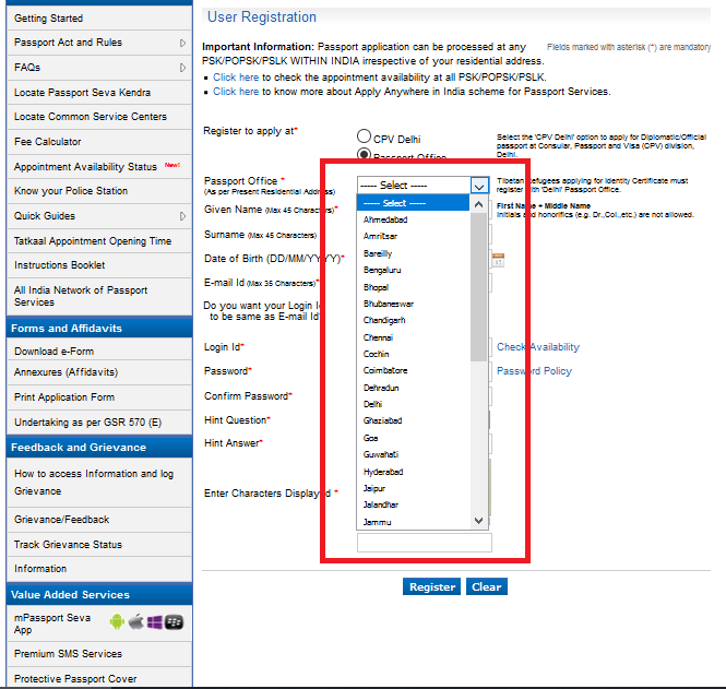 Step 5 - Passport Seva