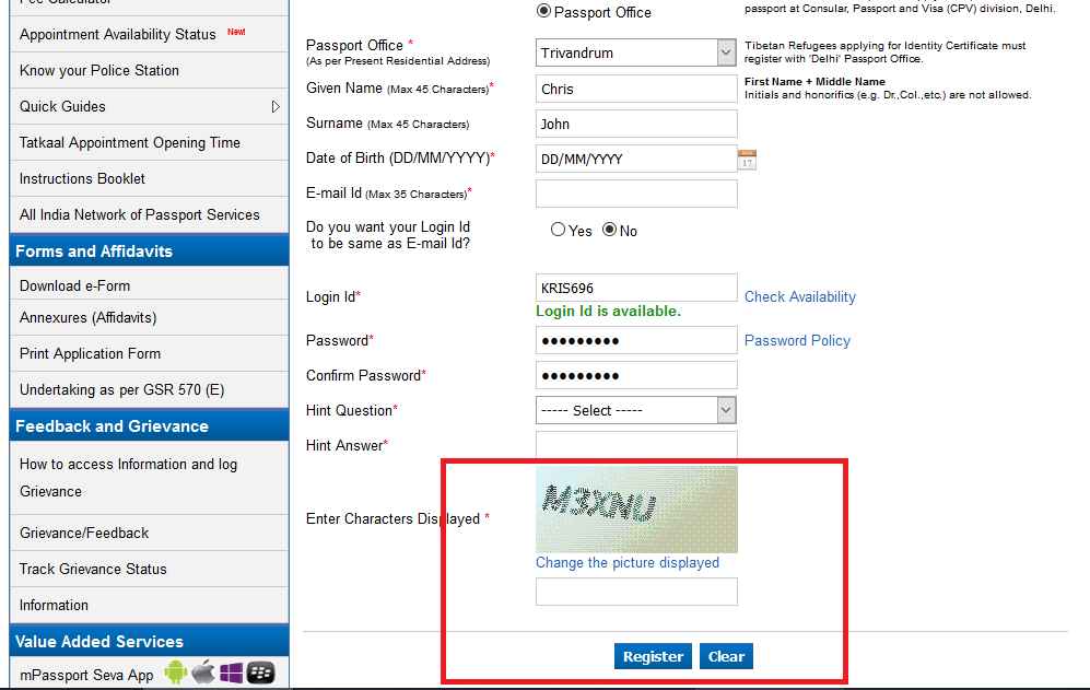 Step 9 - Passport Seva