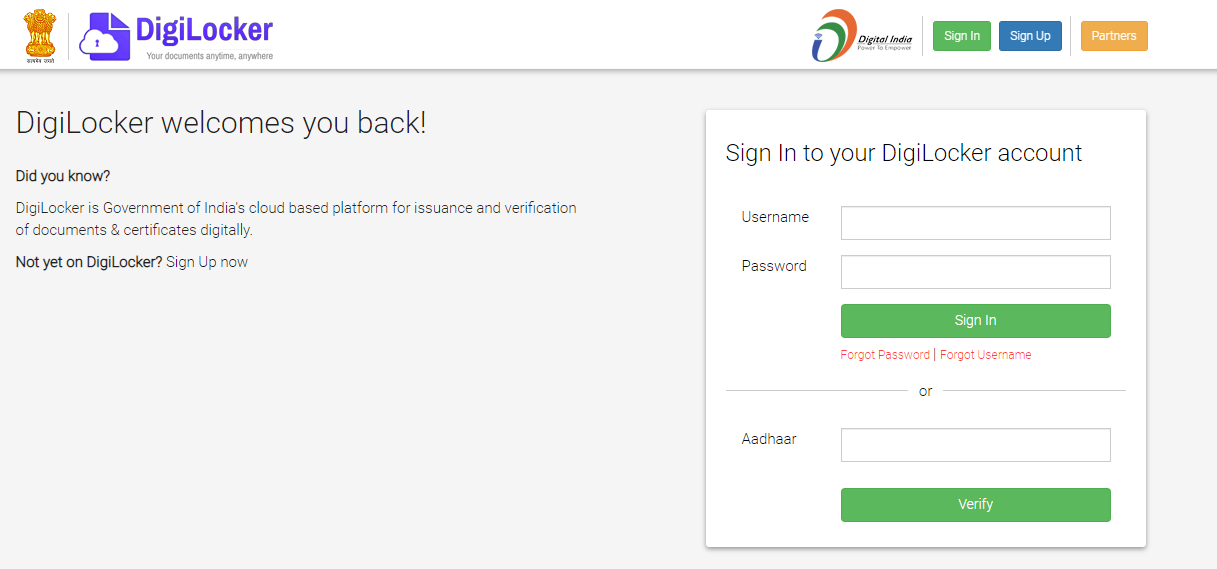 e-Aadhar digilocker