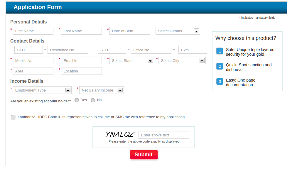 HDFC Gold Loan - IMage 2