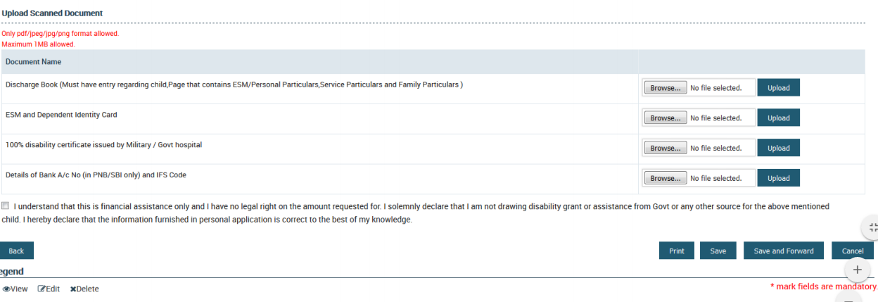 RMEWF Scheme for Disabled - Upload Documents