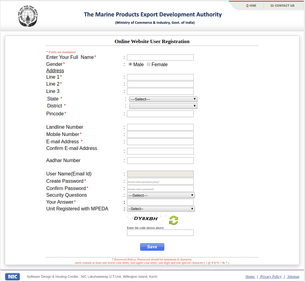 Providing valid credentials