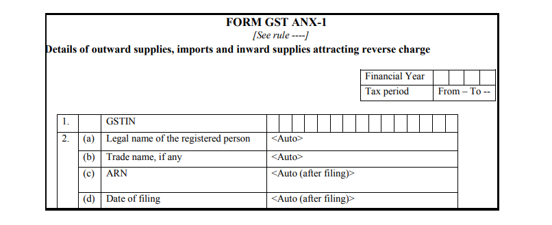 Form GST RET-1 - Form GST ANX-1