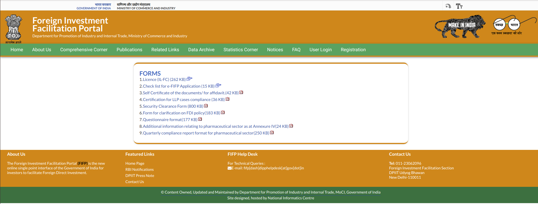 FIFB - Forms Download Page