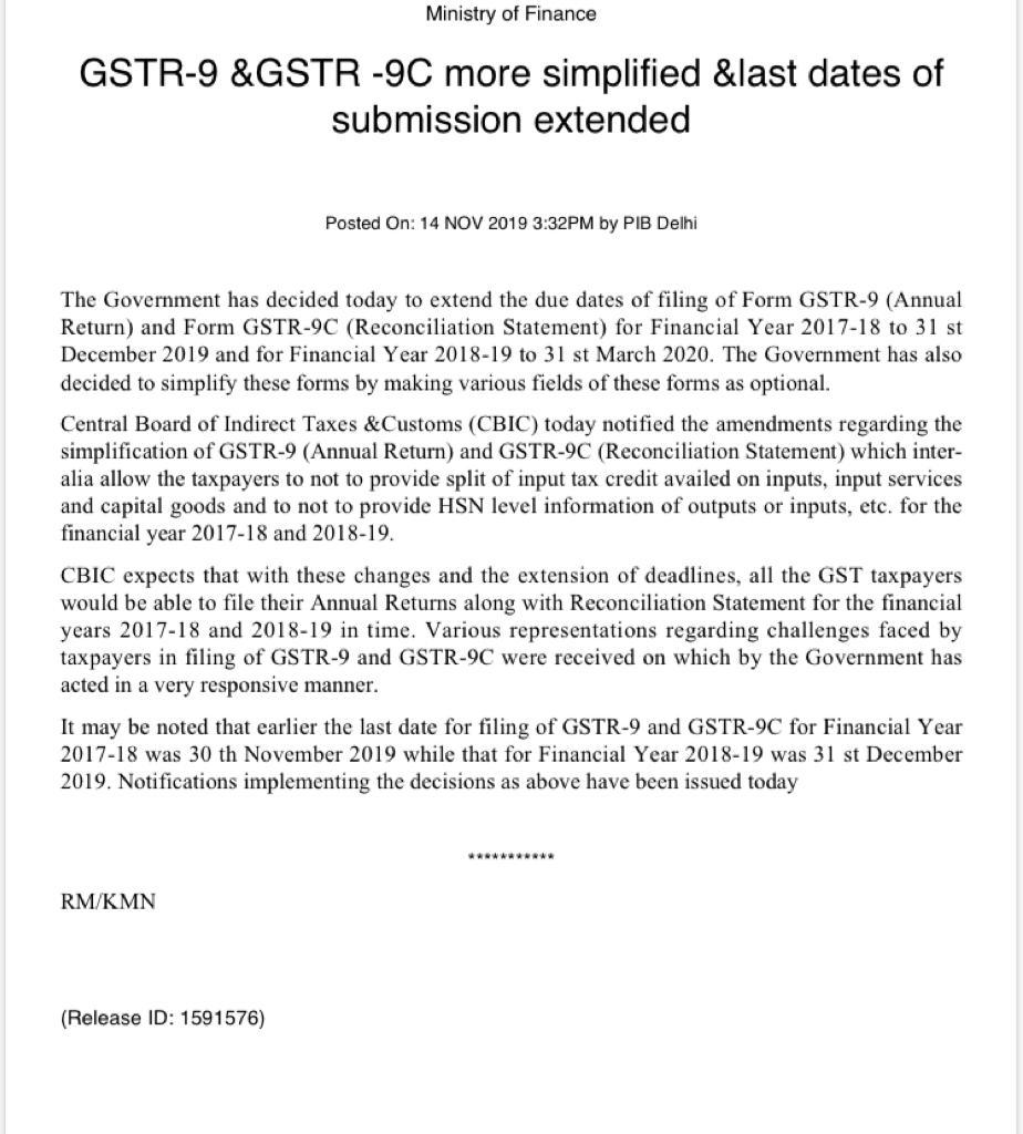 GST Annual Return Due Date