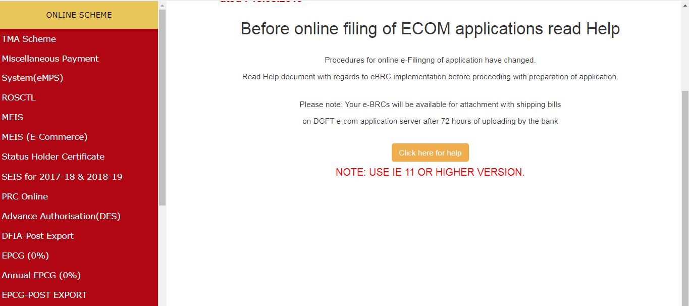 Application for Free Sale and Commerce Certificate - ECOM