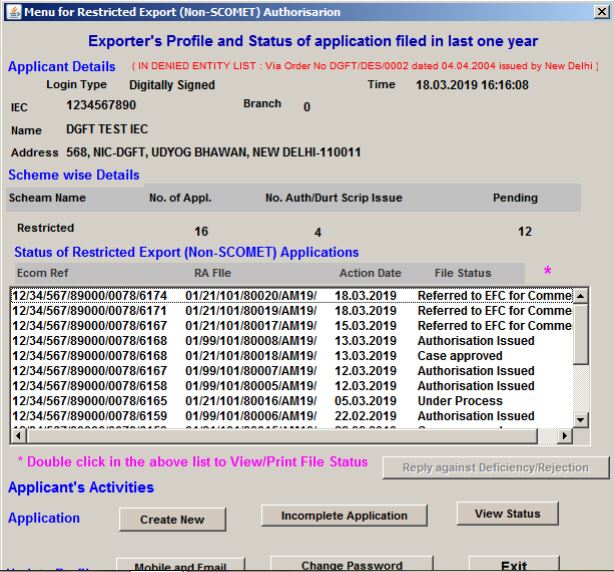 Procedure and Criteria for Export of PPE Medical Coveralls for COVID-19 - Exporter Profile