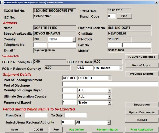 Procedure and Criteria for Export of PPE Medical Coveralls for COVID-19 - Shipment Details