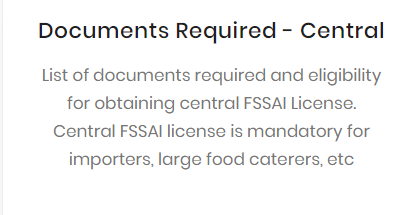 Documents Required - Central