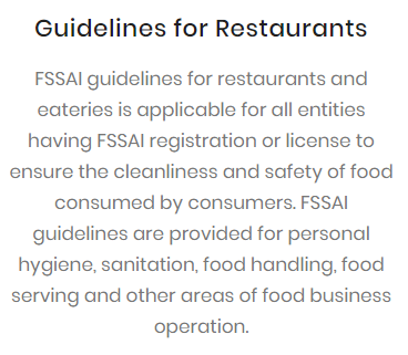 Guidelines for Restaurants
