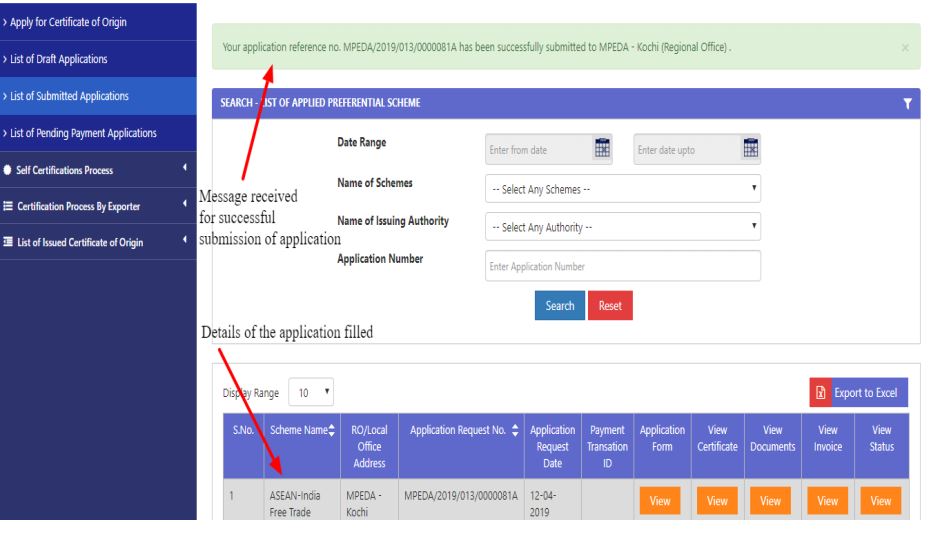 Electronic filing and Issuance of Preferential Certificate of Origin (CoO) - CoO Application4
