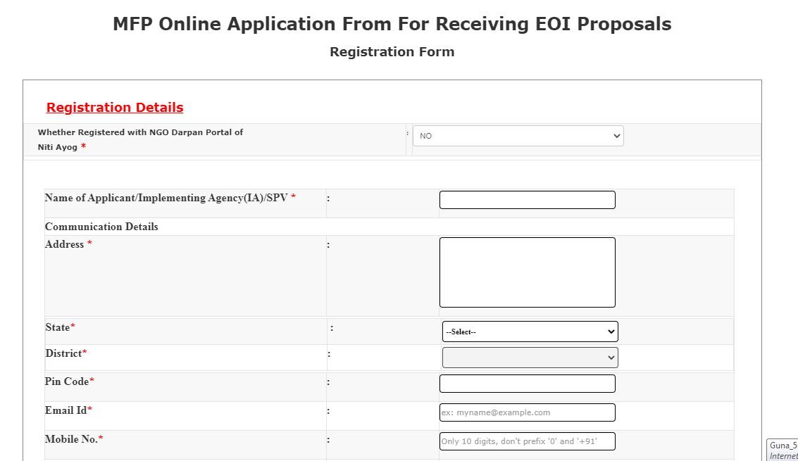 Revised Guidelines of Mega Food Park Scheme (MFPS) - MFS Registration Form2