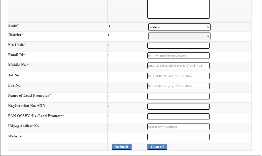Revised Guidelines of Mega Food Park Scheme (MFPS) - MFS Registration Form3
